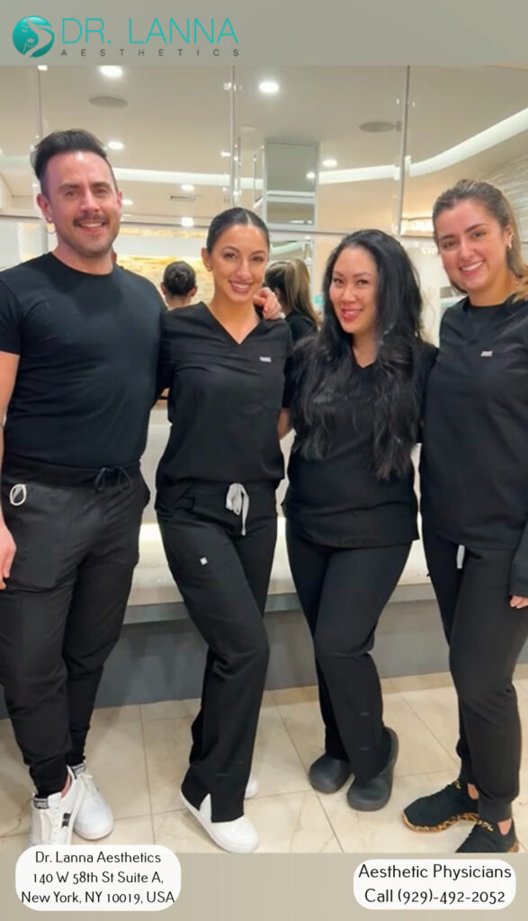 Dr. Lanna Aesthetics team posing at the clinic in New York