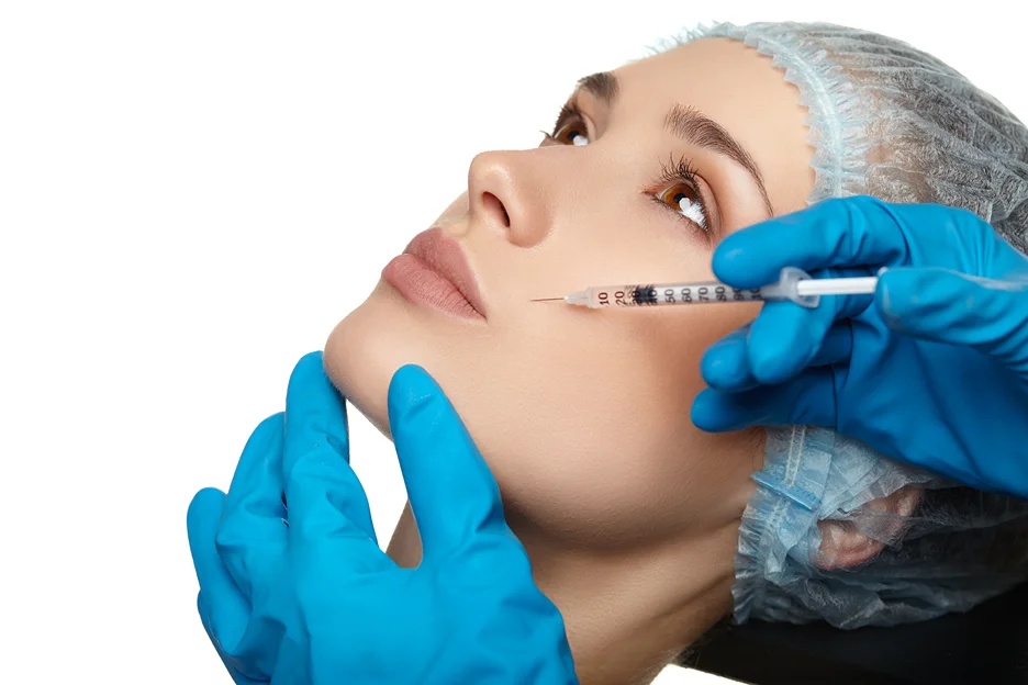 a woman getting cheek fillers